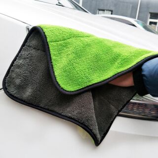 Micro Flausch Mikrofasertuch Trockentuch 800g/m² Autowäsche Autopflege Poliertuch 5 Poliertuch grün/anthrazit