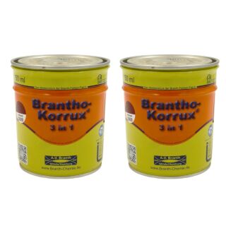 2x Brantho Korrux 3 in 1 Metallschutzfarbe 750 ml Dose rotbraun RAL 3009