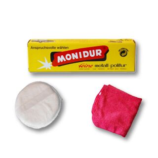 Monidur feine Metall Politur 1x 100g mit Tuch & Pad