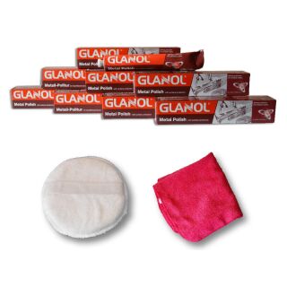 GLANOL® Metallpolitur 8x 100g mit Tuch & Pad