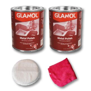 GLANOL® Metallpolitur 2x 1Kg mit Tuch & Pad