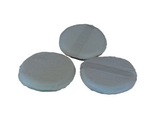 Polierpads, weiß, Microfaser+Handschlaufe, 3erPack  Ø 12,5cm